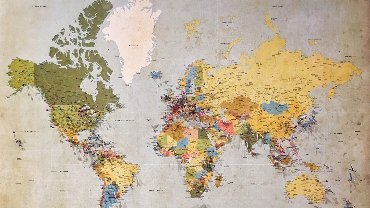 desk globe on table