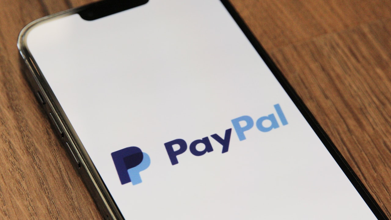 a phone with a pay pay logo on it