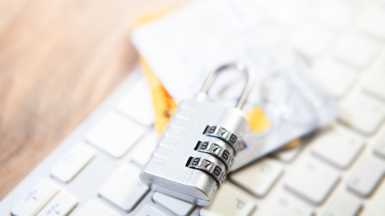 Combination lock on credit cards and keyboard