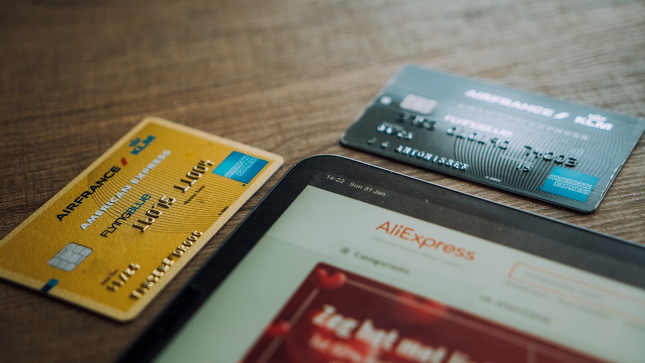 visa card on brown wooden table