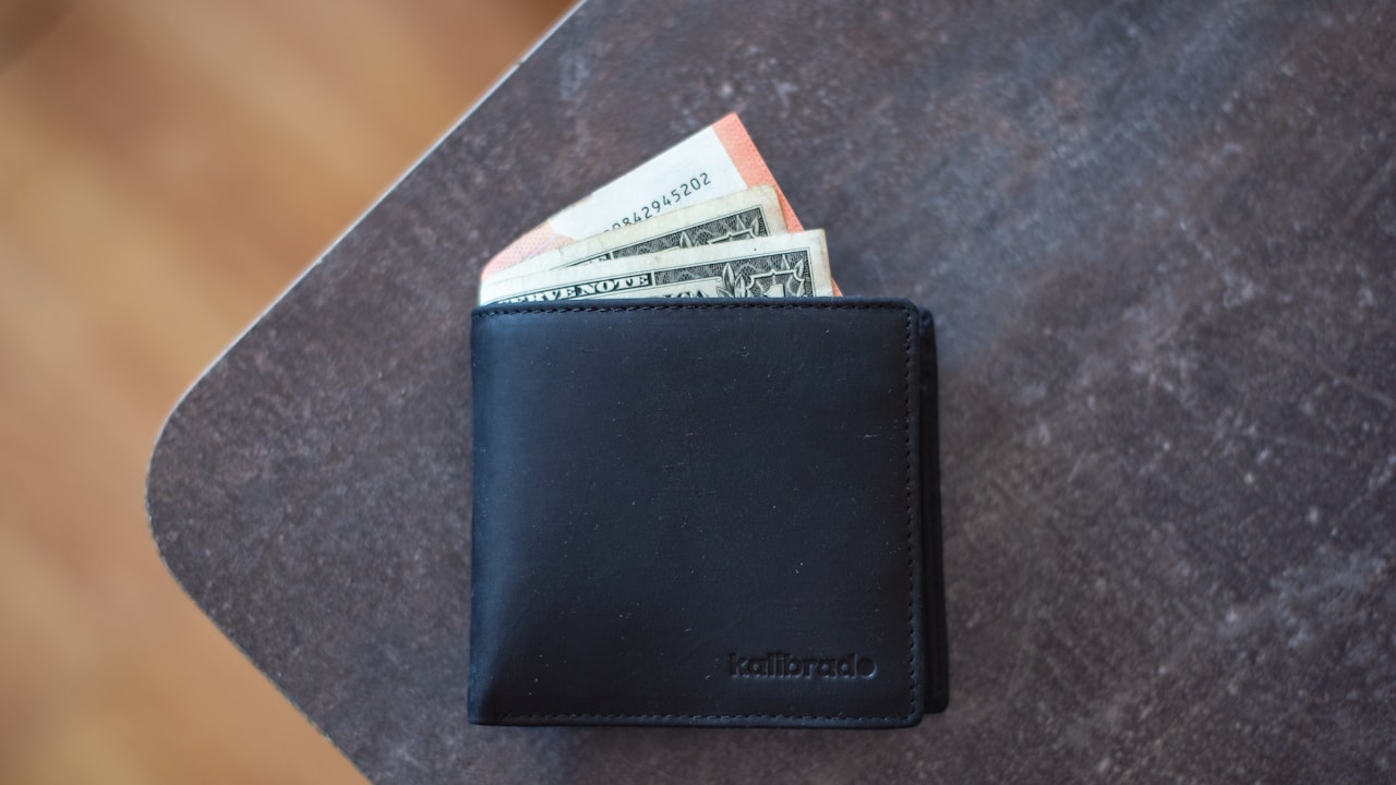 black leather wallet